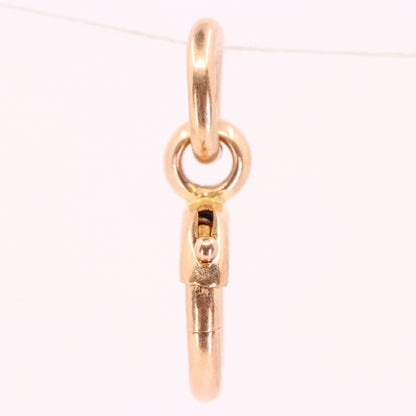 Antique 9ct Hallmarked Rose Gold Spring Ring Clasp Charm Holder Fastener Clip