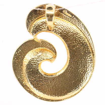 Sheila Fleet 18ct Hallmarked Gold Wave Enamel Pendant Orkney Designer Boxed Gift