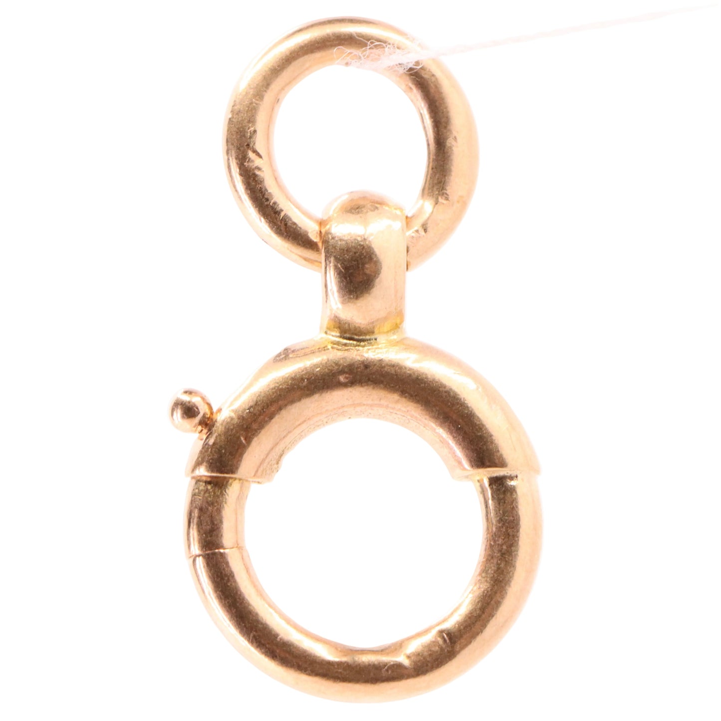 Antique 9ct Hallmarked Rose Gold Spring Ring Clasp Charm Holder Fastener Clip
