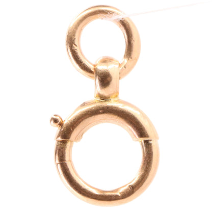 Antique 9ct Hallmarked Rose Gold Spring Ring Clasp Charm Holder Fastener Clip