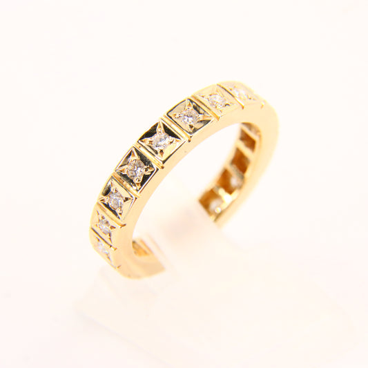 Vintage 9ct Diamond Eternity Ring Gold Ring Size K Hallmarked Yellow Gold Boxed