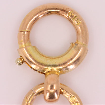 Antique 9ct Hallmarked Rose Gold Spring Ring Clasp Fastener Charm Holder Clip