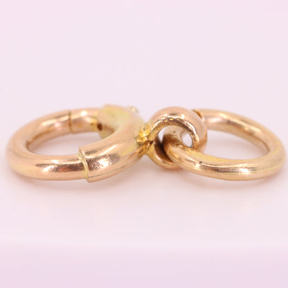 Antique 9ct Hallmarked Rose Gold Spring Ring Clasp Fastener Charm Holder Clip