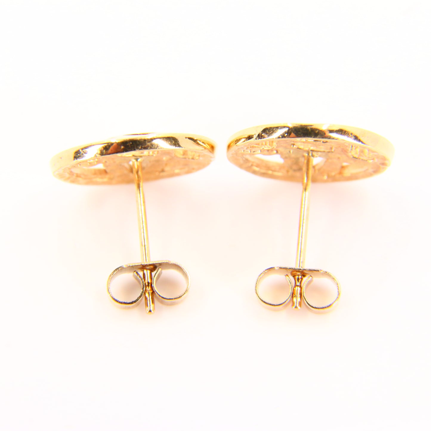 Vintage 9ct Charles Rennie Mackintosh Gold Earrings Hallmarked Yellow Gold Boxed