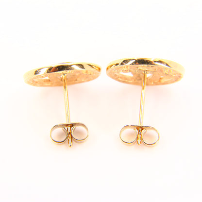 Vintage 9ct Charles Rennie Mackintosh Gold Earrings Hallmarked Yellow Gold Boxed