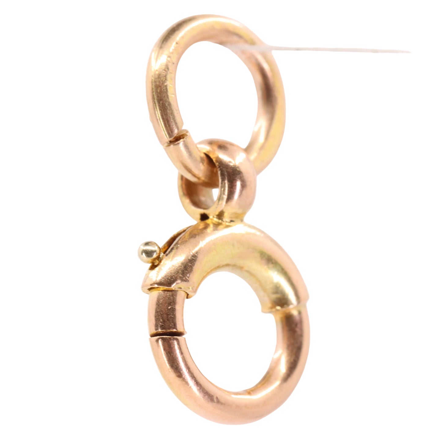 Antique 9ct Hallmarked Rose Gold Spring Ring Clasp Fastener Charm Holder Clip