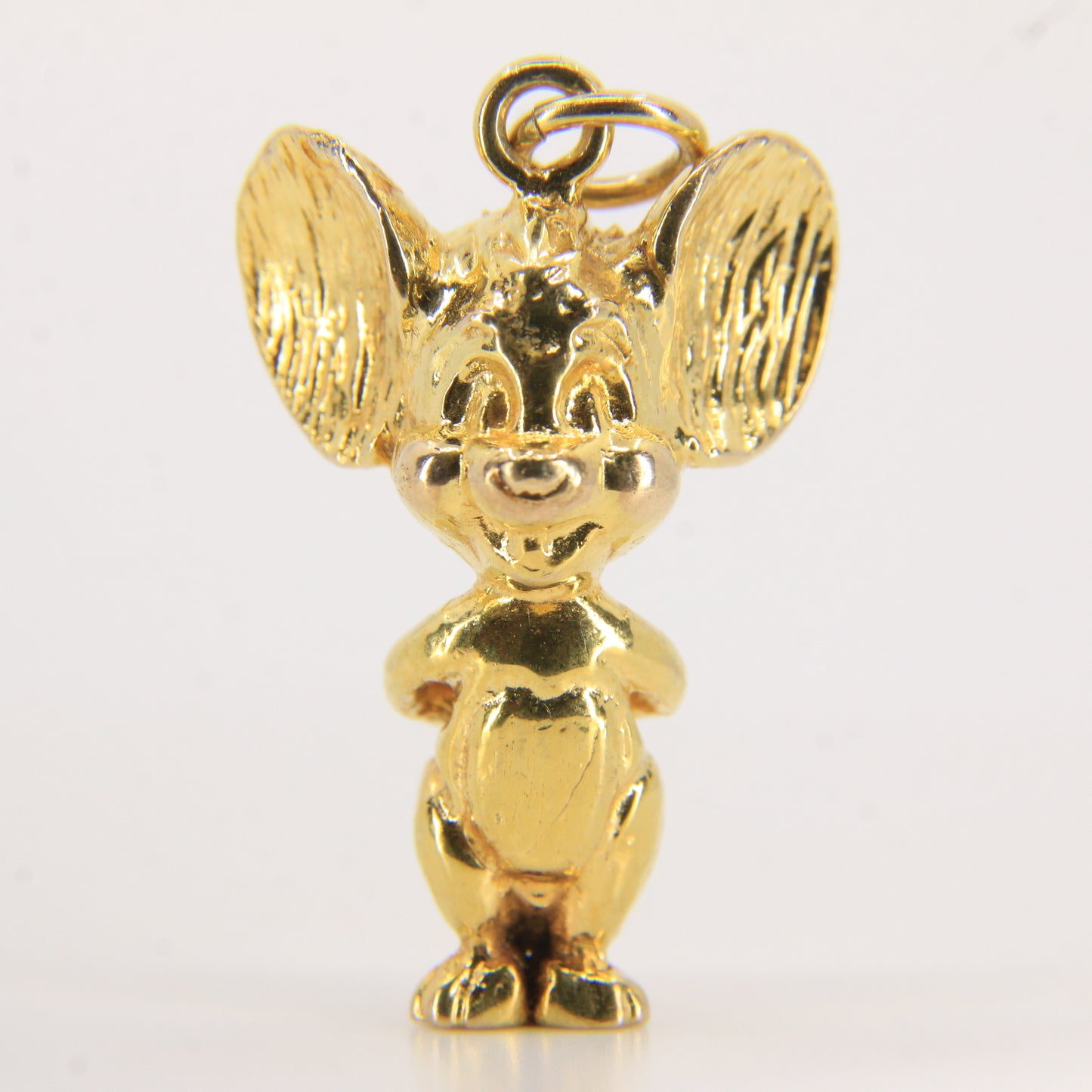 Vintage 9ct Yellow Gold Jerry Pendant Charm Hallmarked Cartoon Character Tom & Jerry