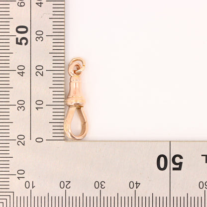 Antique 9ct Hallmarked Rose Gold Swivel Dog Clip Clasp Jewellery Finding Pendant