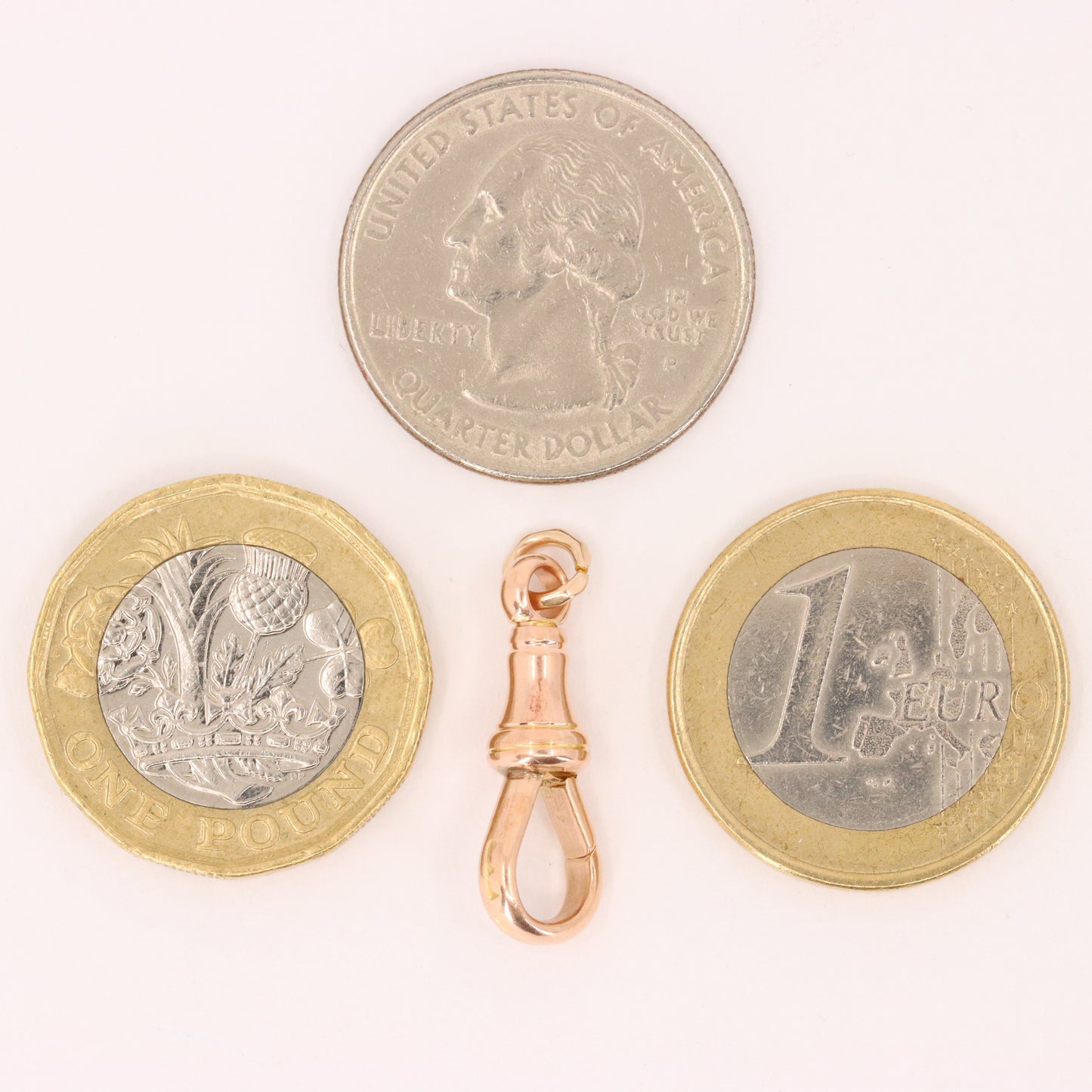 Antique 9ct Hallmarked Rose Gold Swivel Dog Clip Clasp Jewellery Finding Pendant