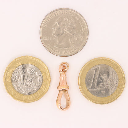 Antique 9ct Hallmarked Rose Gold Swivel Dog Clip Clasp Jewellery Finding Pendant