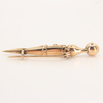 Antique 9ct Gold Scotland Skean Dhu Brooch Scottish Agate Citrine Boxed Gift