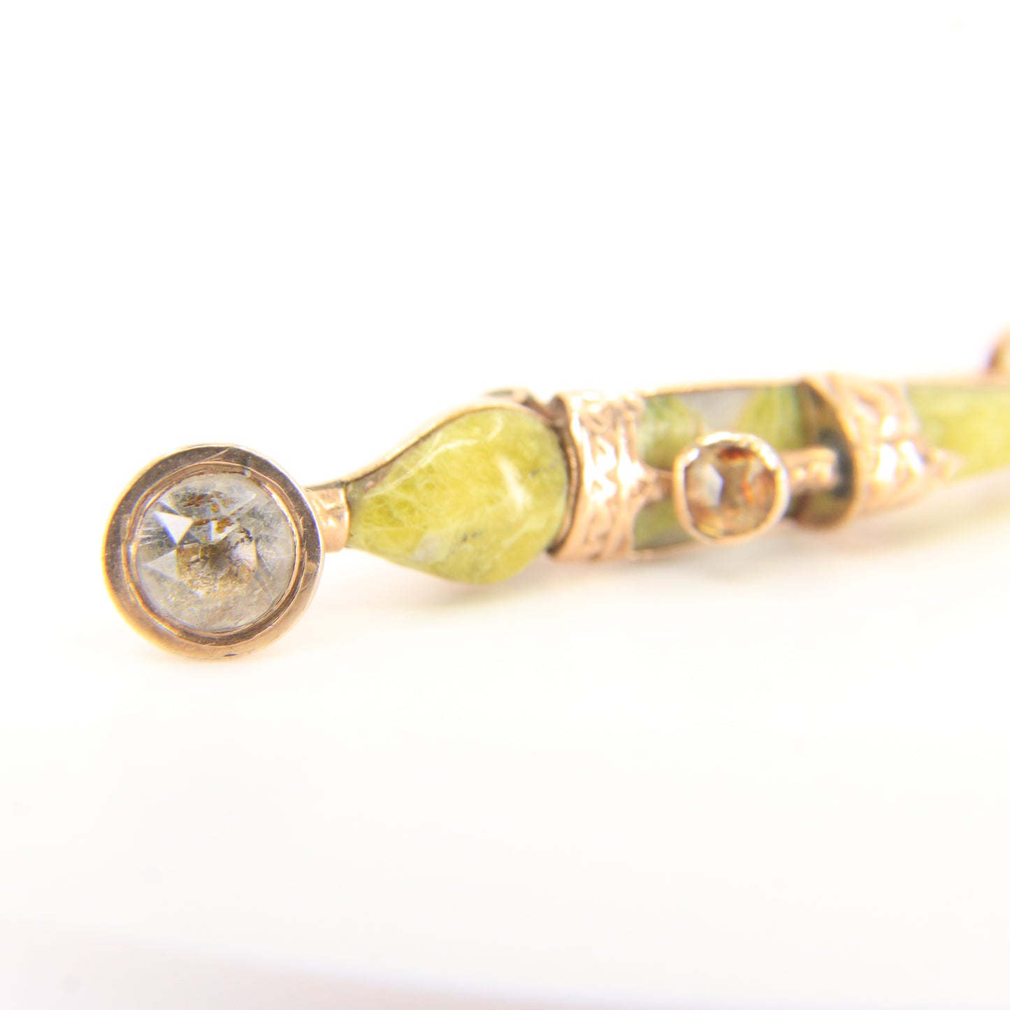 Antique 9ct Gold Scotland Skean Dhu Brooch Scottish Agate Citrine Boxed Gift