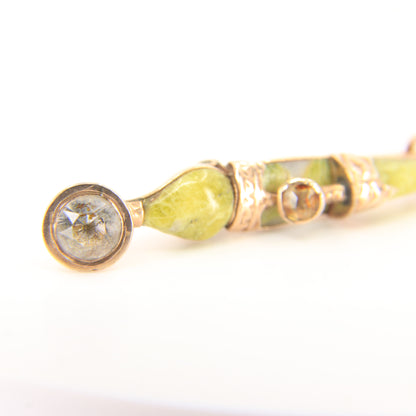 Antique 9ct Gold Scotland Skean Dhu Brooch Scottish Agate Citrine Boxed Gift