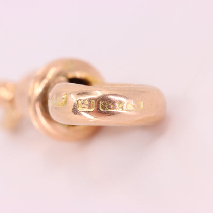 Antique 9ct Hallmarked Rose Gold Swivel Dog Clip Clasp Jewellery Finding Pendant