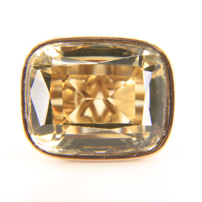 Antique 9ct Yellow Gold Citrine Fob Pendant Charm Ornate Drop Victorian Style