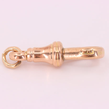 Antique 9ct Hallmarked Rose Gold Swivel Dog Clip Clasp Jewellery Finding Pendant