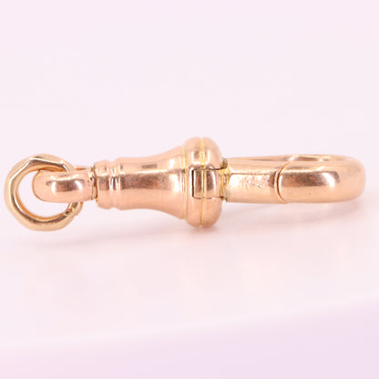 Antique 9ct Hallmarked Rose Gold Swivel Dog Clip Clasp Jewellery Finding Pendant