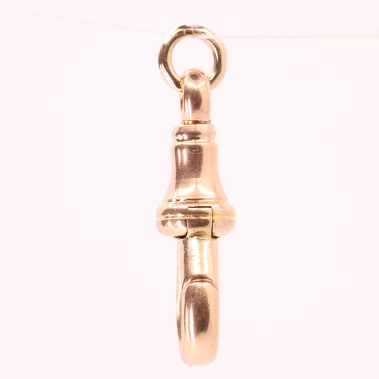 Antique 9ct Hallmarked Rose Gold Swivel Dog Clip Clasp Jewellery Finding Pendant