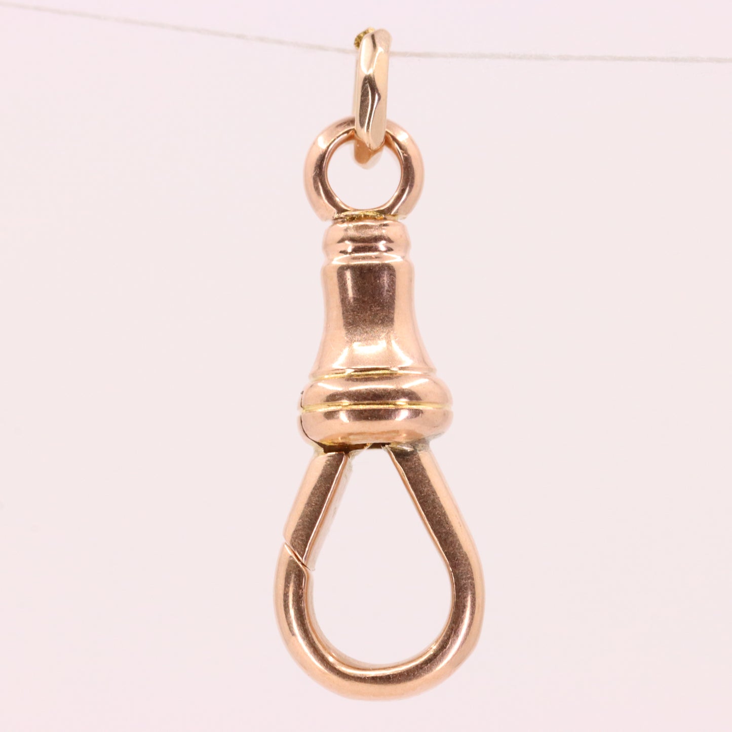 Antique 9ct Hallmarked Rose Gold Swivel Dog Clip Clasp Jewellery Finding Pendant