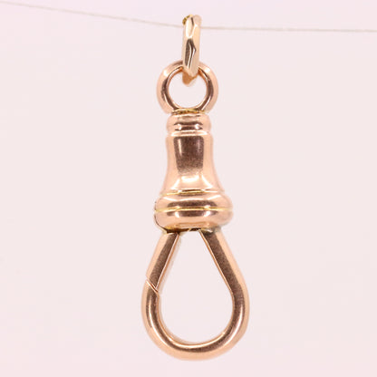 Antique 9ct Hallmarked Rose Gold Swivel Dog Clip Clasp Jewellery Finding Pendant