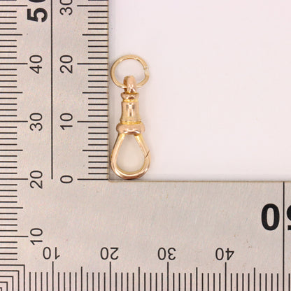 Antique 9ct Yellow Gold Hexagonal Pattern Dog Clip Clasp Jewellery Finding