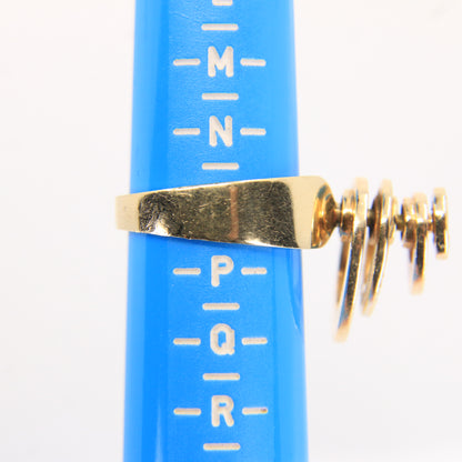 Vintage 14K Gold Diamond Spinner Ring UK SIZE O Moving Dress Ring Boxed
