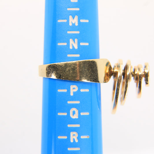 Vintage 14K Gold Diamond Spinner Ring UK SIZE O Moving Dress Ring Boxed