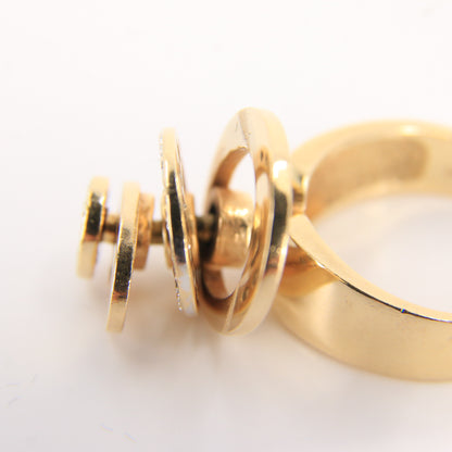 Vintage 14K Gold Diamond Spinner Ring UK SIZE O Moving Dress Ring Boxed