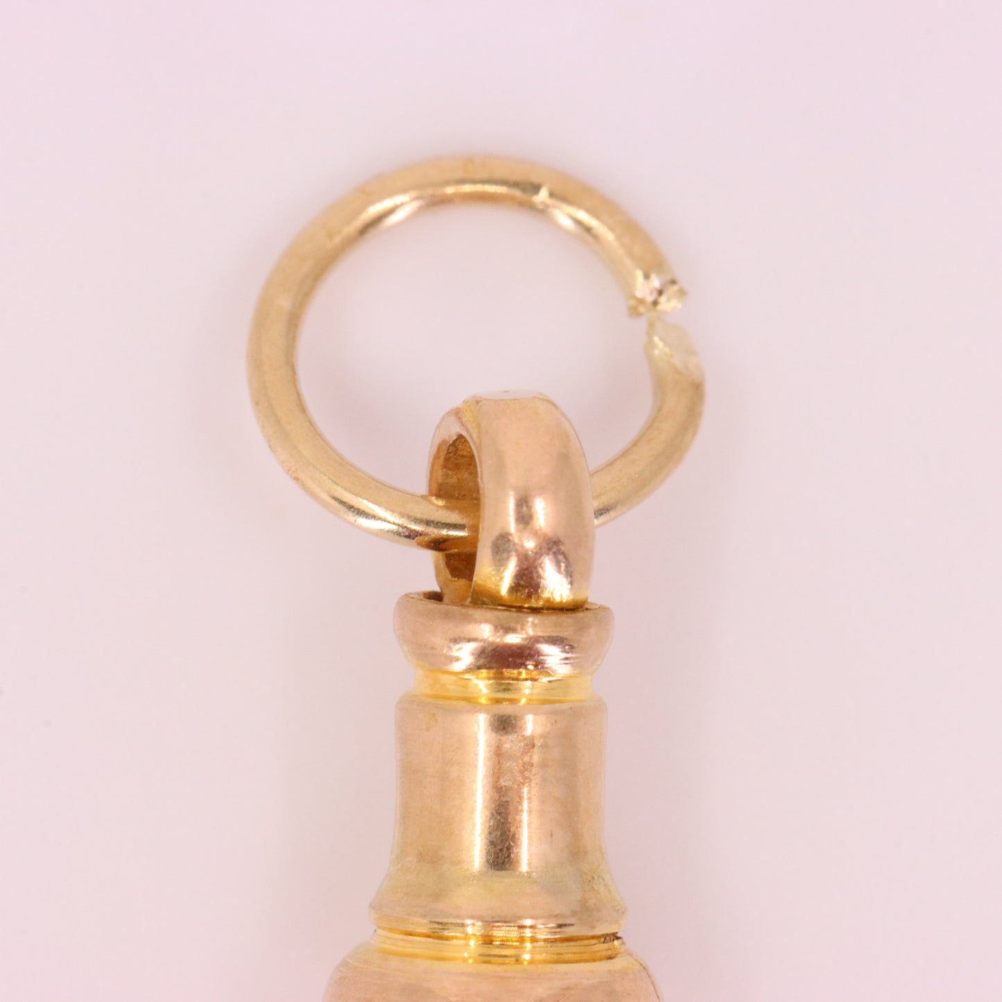 Antique 9ct Yellow Gold Hexagonal Pattern Dog Clip Clasp Jewellery Finding
