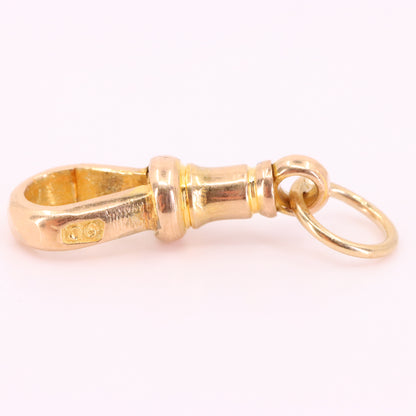 Antique 9ct Yellow Gold Hexagonal Pattern Dog Clip Clasp Jewellery Finding