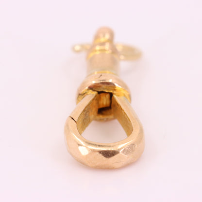 Antique 9ct Yellow Gold Hexagonal Pattern Dog Clip Clasp Jewellery Finding