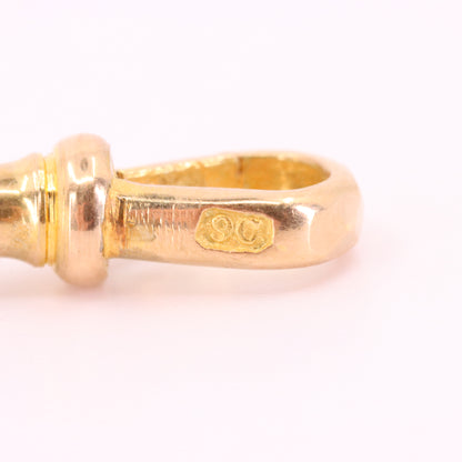Antique 9ct Yellow Gold Hexagonal Pattern Dog Clip Clasp Jewellery Finding