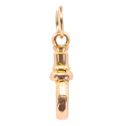 Antique 9ct Yellow Gold Hexagonal Pattern Dog Clip Clasp Jewellery Finding