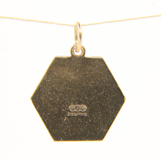 Vintage 9ct Yellow Gold Georg Jensen St Christopher Charm Pendant Hallmarked