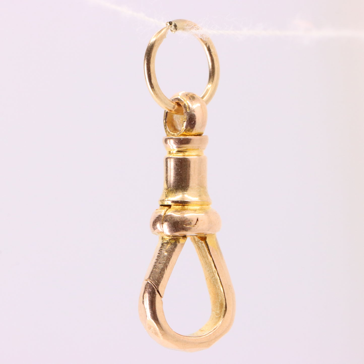 Antique 9ct Yellow Gold Hexagonal Pattern Dog Clip Clasp Jewellery Finding