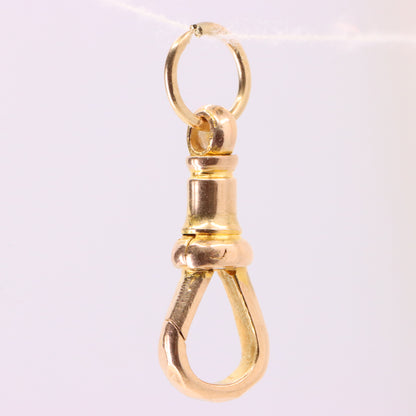 Antique 9ct Yellow Gold Hexagonal Pattern Dog Clip Clasp Jewellery Finding