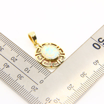 Vintage 9ct Opal Pendant Yellow Gold 9 Carat Hallmarked Opal Stone Charm