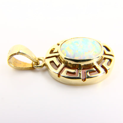 Vintage 9ct Opal Pendant Yellow Gold 9 Carat Hallmarked Opal Stone Charm