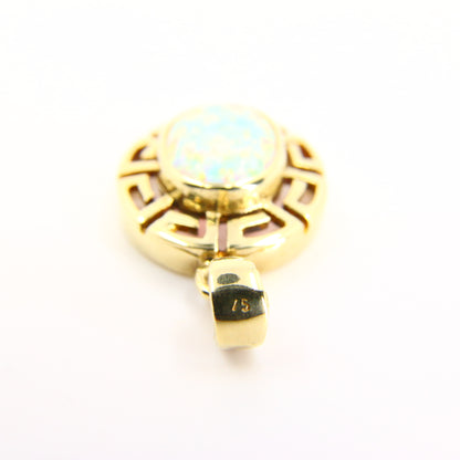 Vintage 9ct Opal Pendant Yellow Gold 9 Carat Hallmarked Opal Stone Charm