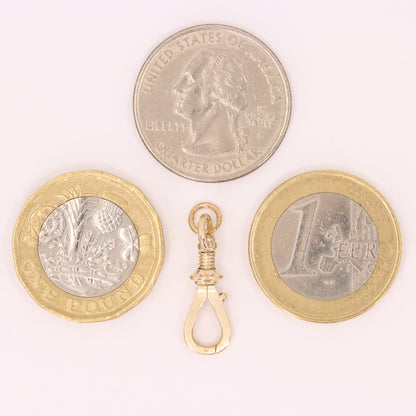Antique 9ct Gold Screw Open Swivel Dog Clip Clasp Jewellery Finding Pendant