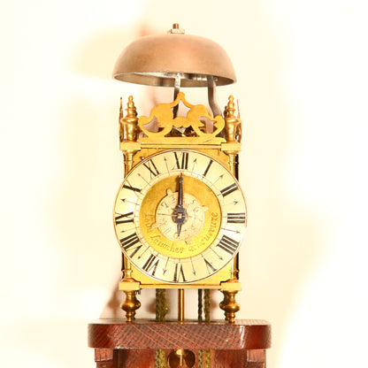 Antique 1759 French Louis Le Vacher Verge Lantern Clock Alarm Clock Brass on Shelf