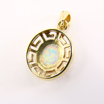 Vintage 9ct Opal Pendant Yellow Gold 9 Carat Hallmarked Opal Stone Charm