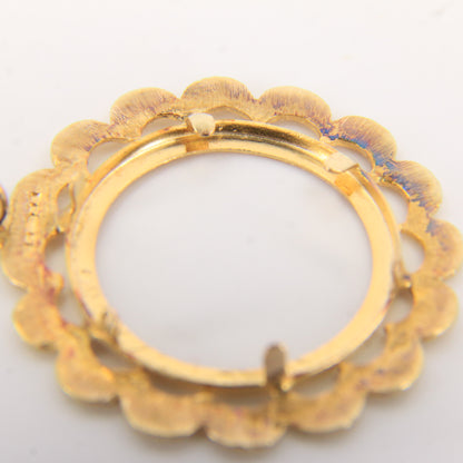 Vintage 9ct Hallmarked Gold Half Sovereign Pendant Mount Frame Charm Gift