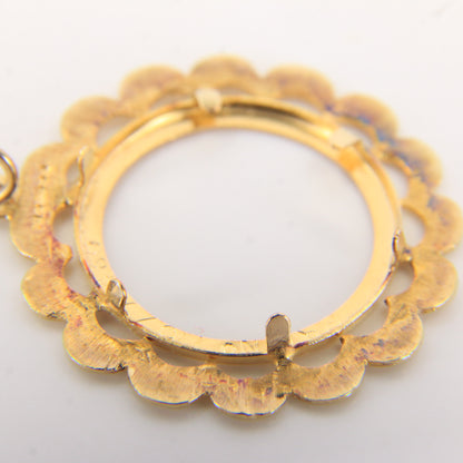 Vintage 9ct Hallmarked Gold Half Sovereign Pendant Mount Frame Charm Gift
