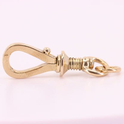 Antique 9ct Gold Screw Open Swivel Dog Clip Clasp Jewellery Finding Pendant