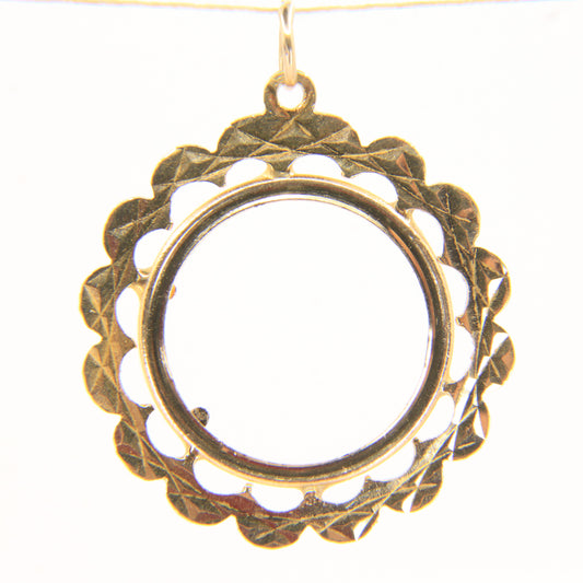 Vintage 9ct Hallmarked Gold Half Sovereign Pendant Mount Frame Charm Gift
