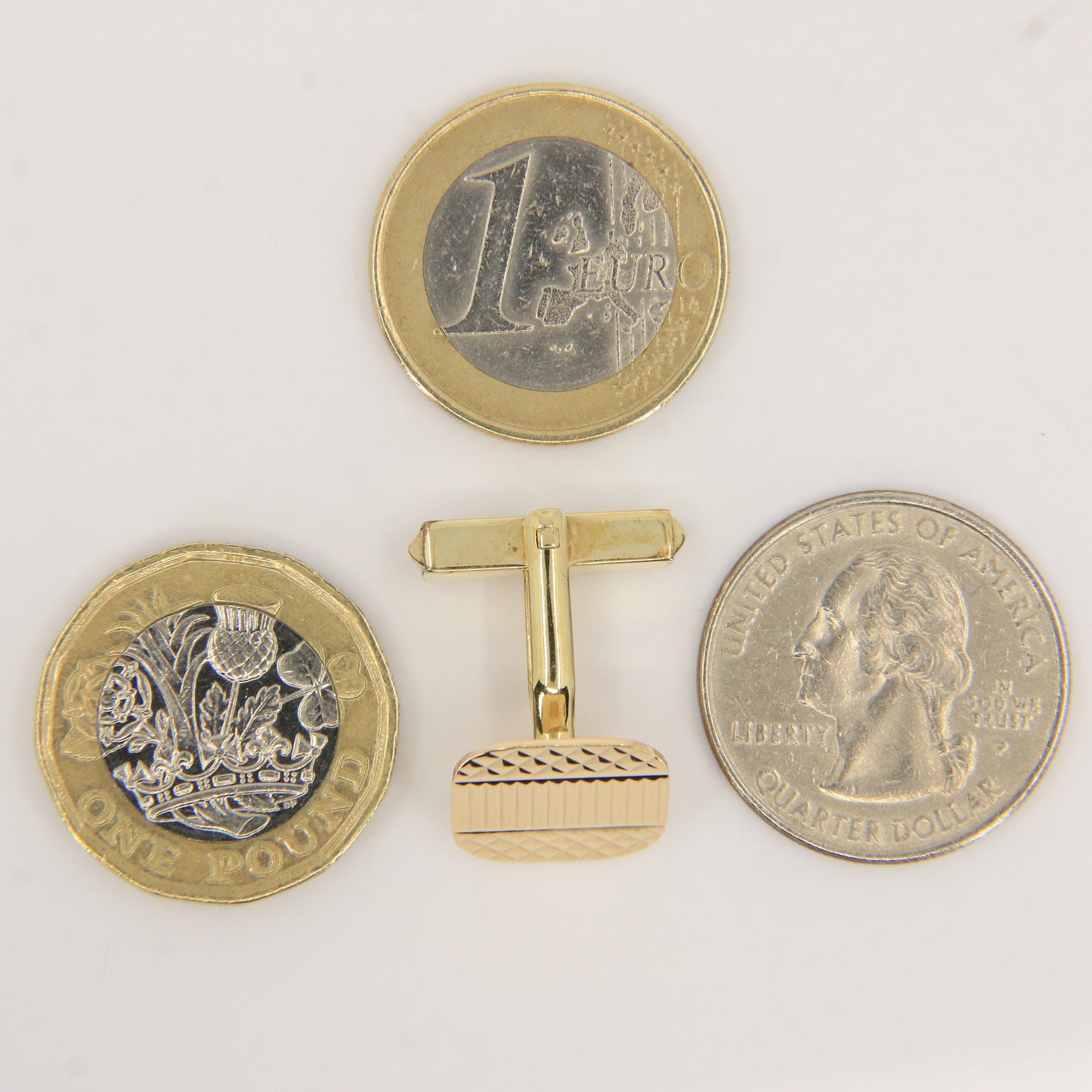 Vintage 9ct Hallmarked Yellow Gold Cufflinks London 1964 Mens Gift Set Boxed
