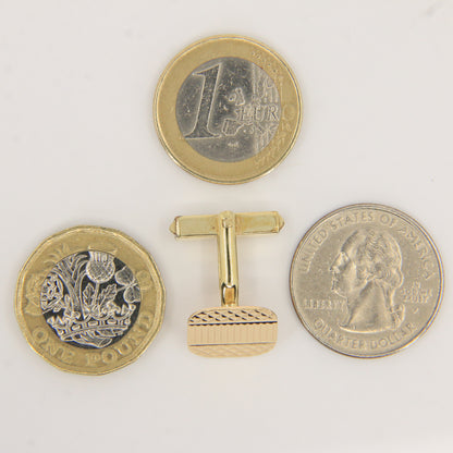 Vintage 9ct Hallmarked Yellow Gold Cufflinks London 1964 Mens Gift Set Boxed