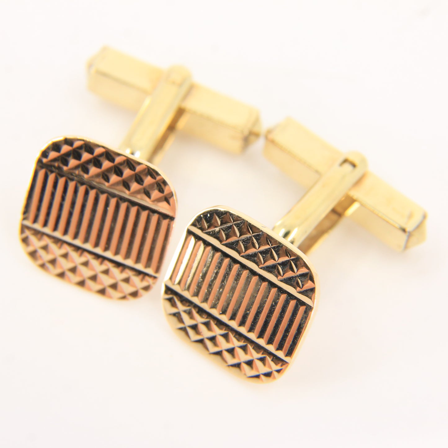 Vintage 9ct Hallmarked Yellow Gold Cufflinks London 1964 Mens Gift Set Boxed