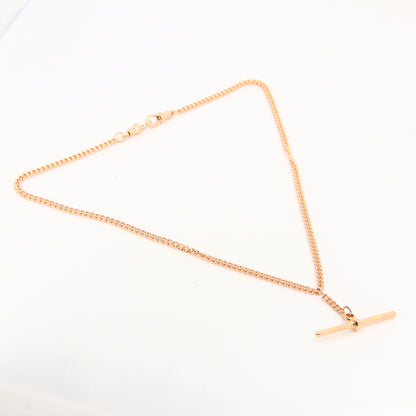 Vintage 9ct T bar Chain Necklace 19 INCH Rose Gold 9 Carat Hallmarked Boxed Gift